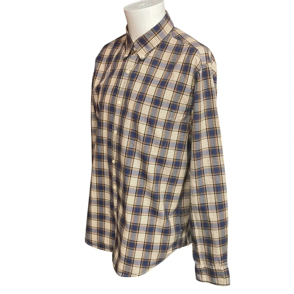 J.‎ Crew Men's Plaid Printed Collared Long Sleeve Button Down Shirt Size Large